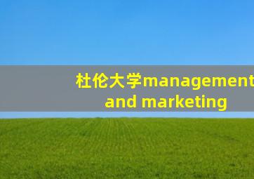 杜伦大学management and marketing